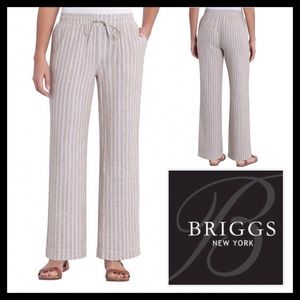Briggs Linen Blend Pants Beige Stripe